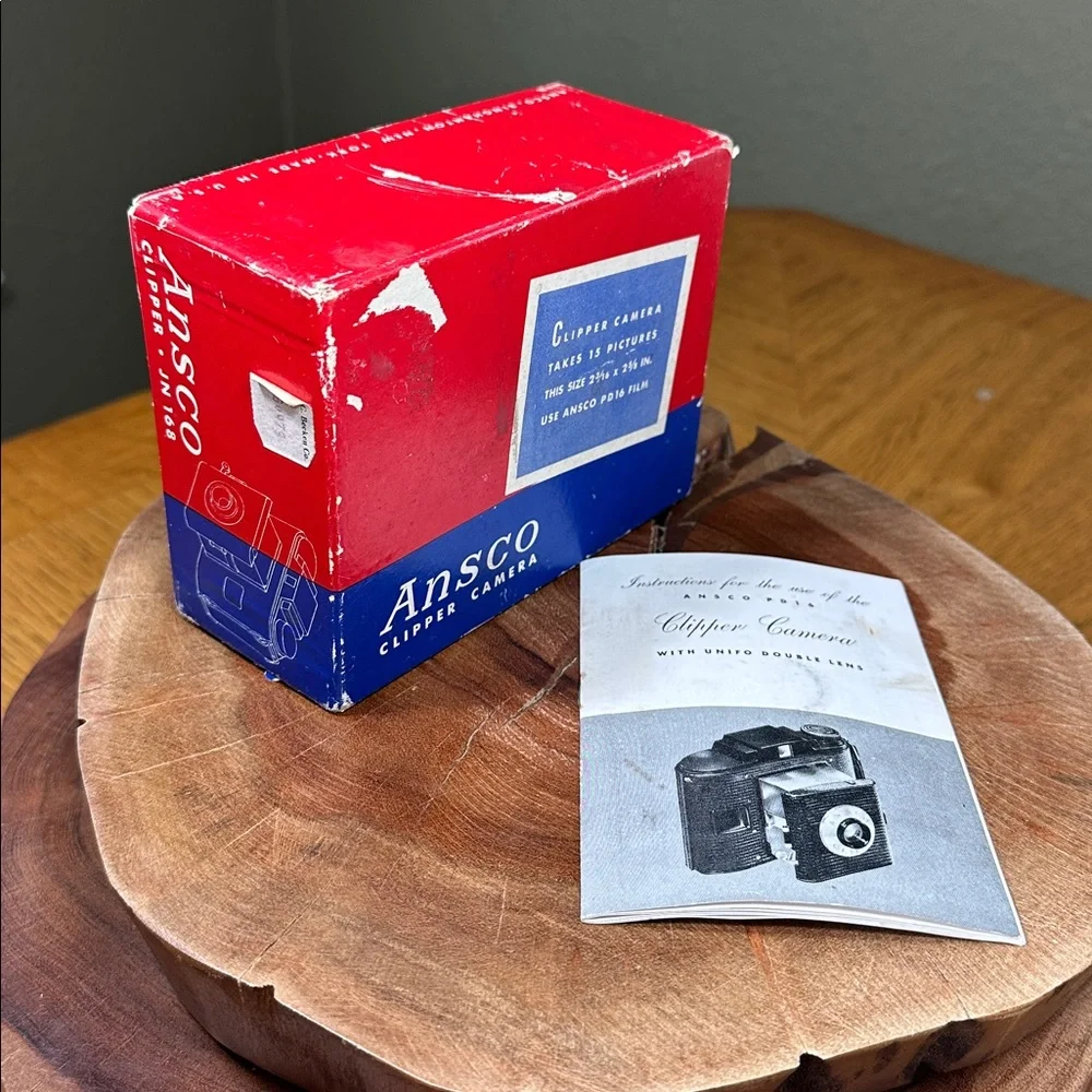 *RARE* ANSCO 1940s Clipper Camera + Original Box & Manual
